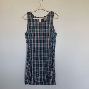 Vtg 90s Abercrombie & Fitch Plaid Dress Jumper